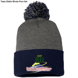 Team Delila Winter Pom Hat - Navy/Dark Heather / One Size -