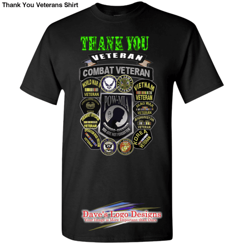 Thank You Veterans Shirt - Black / S - T-Shirts