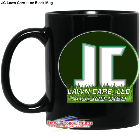 JC Lawn Care 11oz Black Mug - One Size - Drinkware