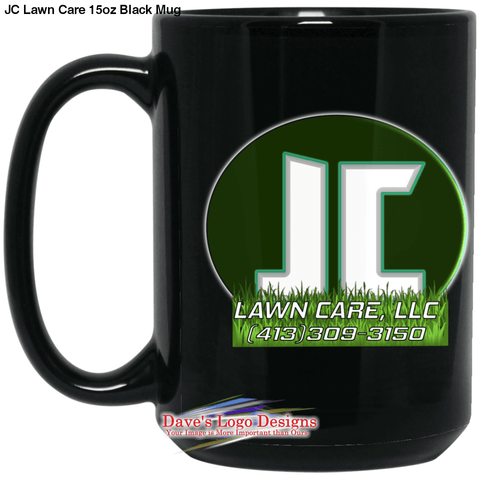 JC Lawn Care 15oz Black Mug - One Size - Drinkware