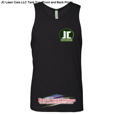 JC Lawn Care LLC Tank Top (Front and Back Prints - Black / S