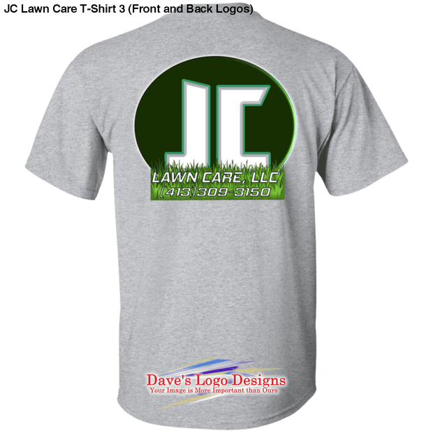 JC Lawn Care T-Shirt 3 (Front and Back Logos) - T-Shirts