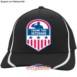 Support our Veterans Hat - Black/White / X-Small - Hats