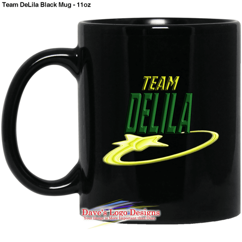 Team DeLila Black Mug - 11oz - One Size - Drinkware