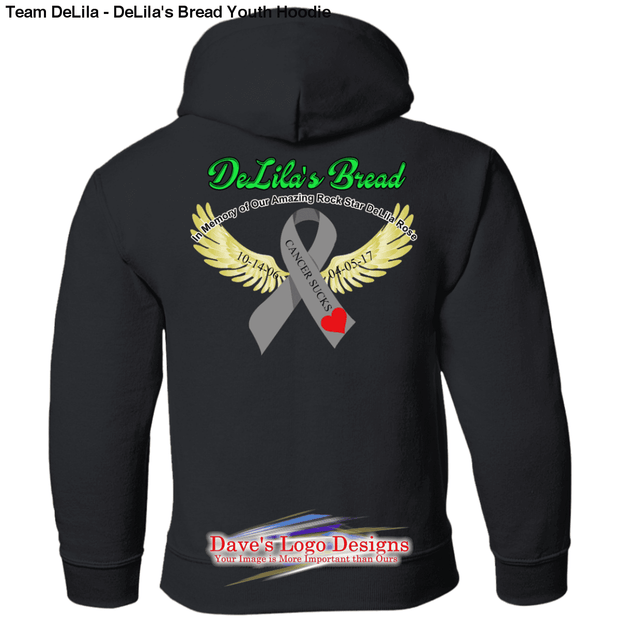 Team DeLila - DeLila’s Bread Youth Hoodie - Black / YS - 