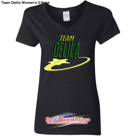Team Delila Women’s V-Neck - Black / S - T-Shirts